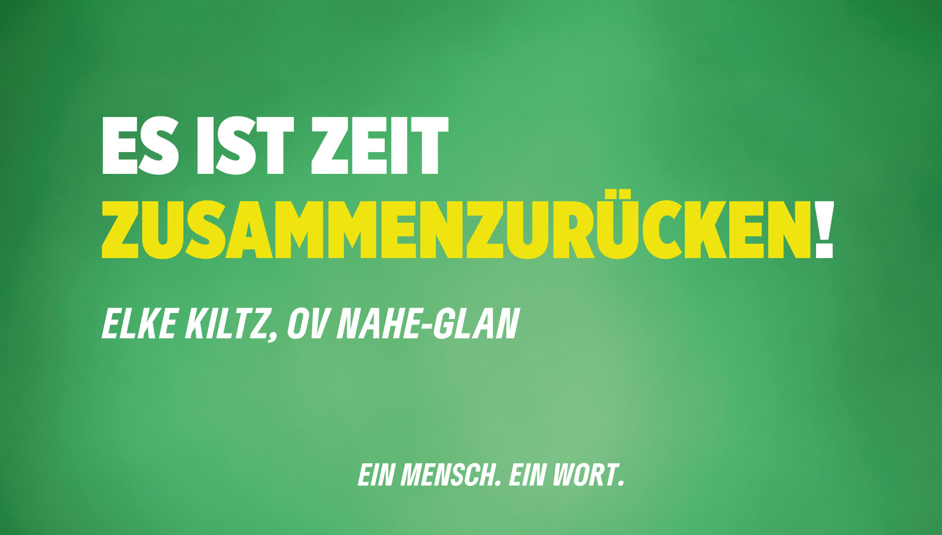 Es ist Zeit zusammenzurücken