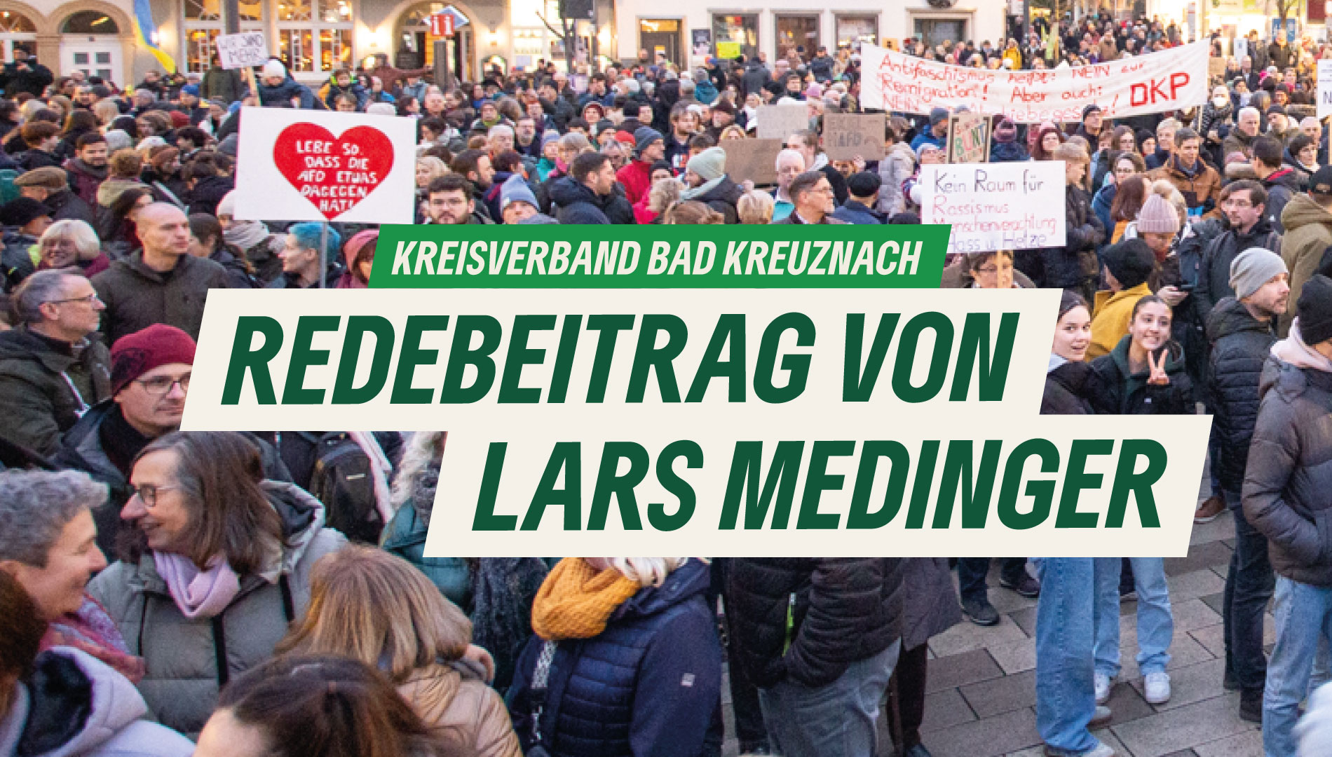 Rede von Lars Medinger auf der Kundgebung "Demokratie verteidigen - Bad Kreuznach gegen rechts"